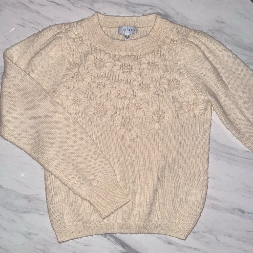 Lucy Paris Floral Knit Sweater